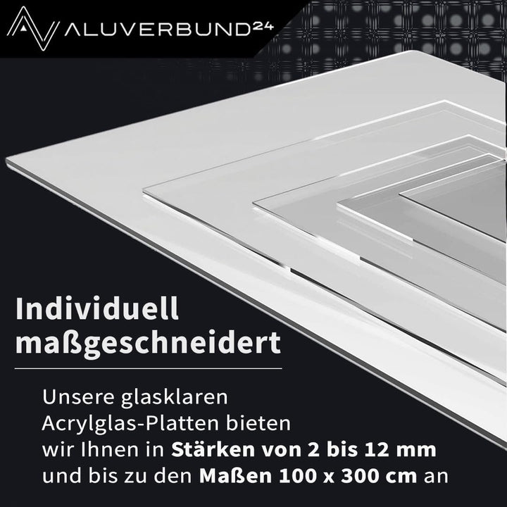 Acrylglas Platte 100x220cm 2mm dick PMMA Glas-Klar Robust - Zuschnitt nach Mass Acryl-Scheibe Transp