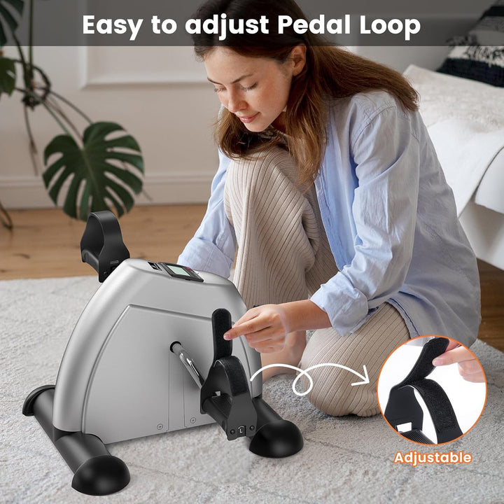 Sportneer Pedaltrainer für Senioren,Mini Heimtrainer mit LCD-Display, Fitnessgeräte für Zuhause – Ti
