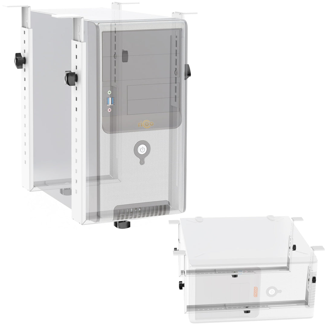 RICOO PC Halterung unter Schreibtisch Verstellbar Computerhalterung für Untertisch TRH02-W Computer