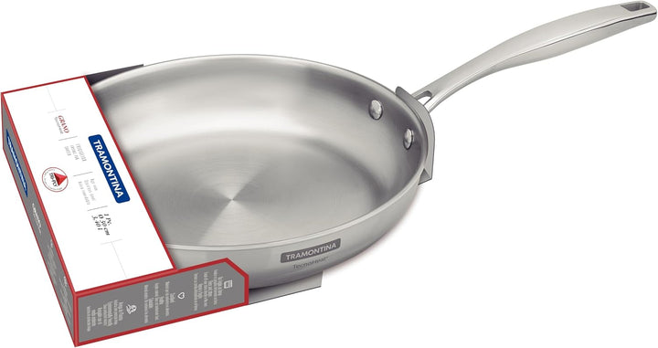 Tramontina Grano Bratpfanne, 18/10 Stahl, 3,4 Liter Ohne Antihaftbeschichtung 30 cm, Ohne Antihaftbe