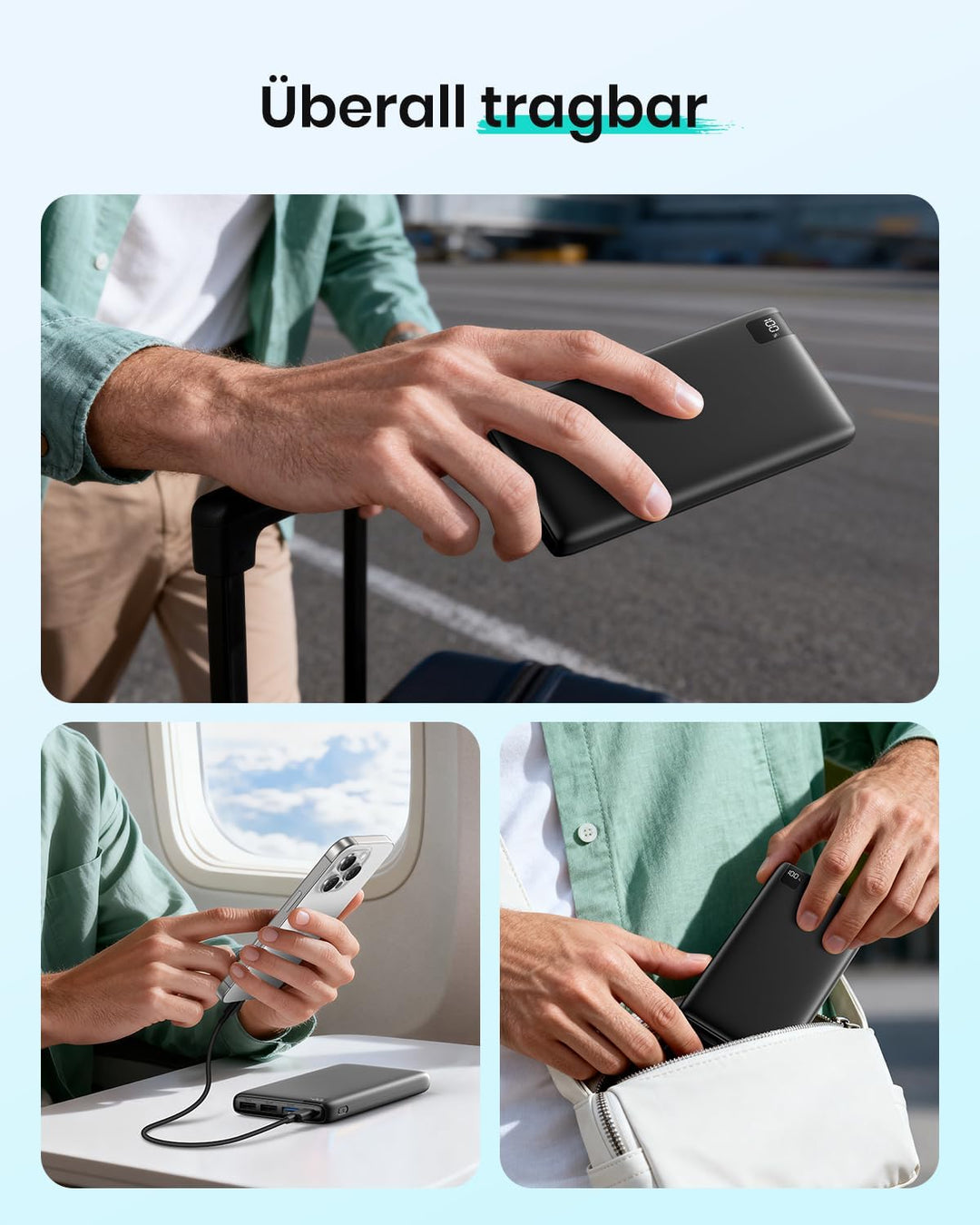 A ADDTOP-Power-Bank-Tragbares-Ladegerät-26800mAh – Hohe Kapazität Ladegerät mit 22,5 W Schnellladefu