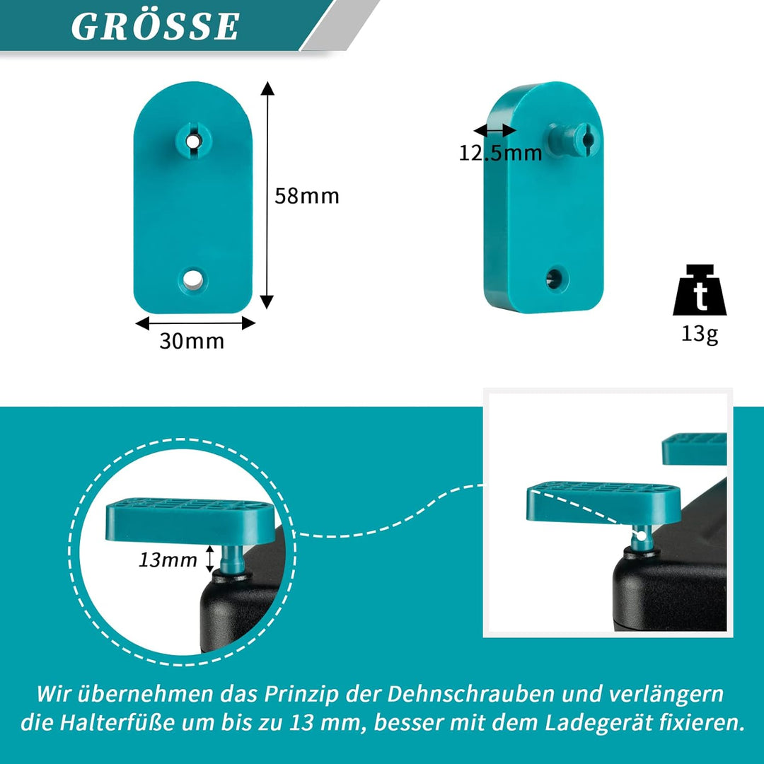 2 Pcs für Makita Ladegerätehalter, Wandhalterung für Makita Ladegeräte DC18RC DC18RD DC18RA DC18RF D