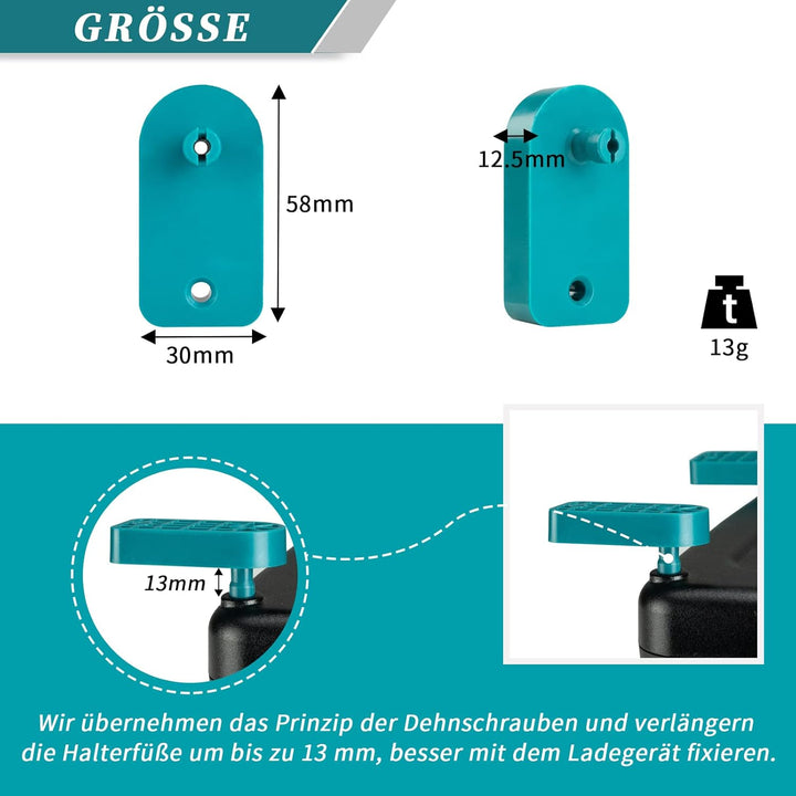 2 Pcs für Makita Ladegerätehalter, Wandhalterung für Makita Ladegeräte DC18RC DC18RD DC18RA DC18RF D
