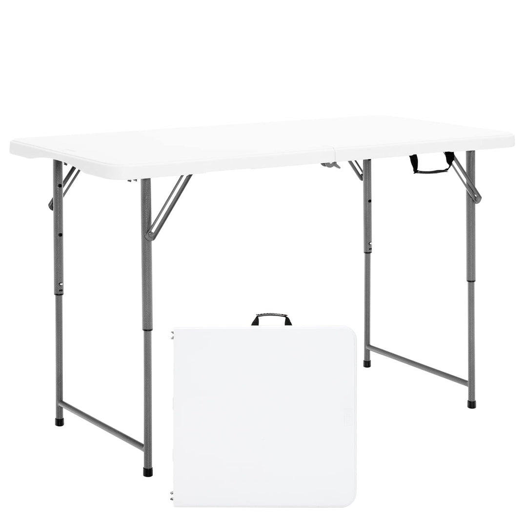 COSTWAY Campingtisch höhenverstellbar, tragbarer Klapptisch, klappbarer Gartentisch mit Tragegriff,