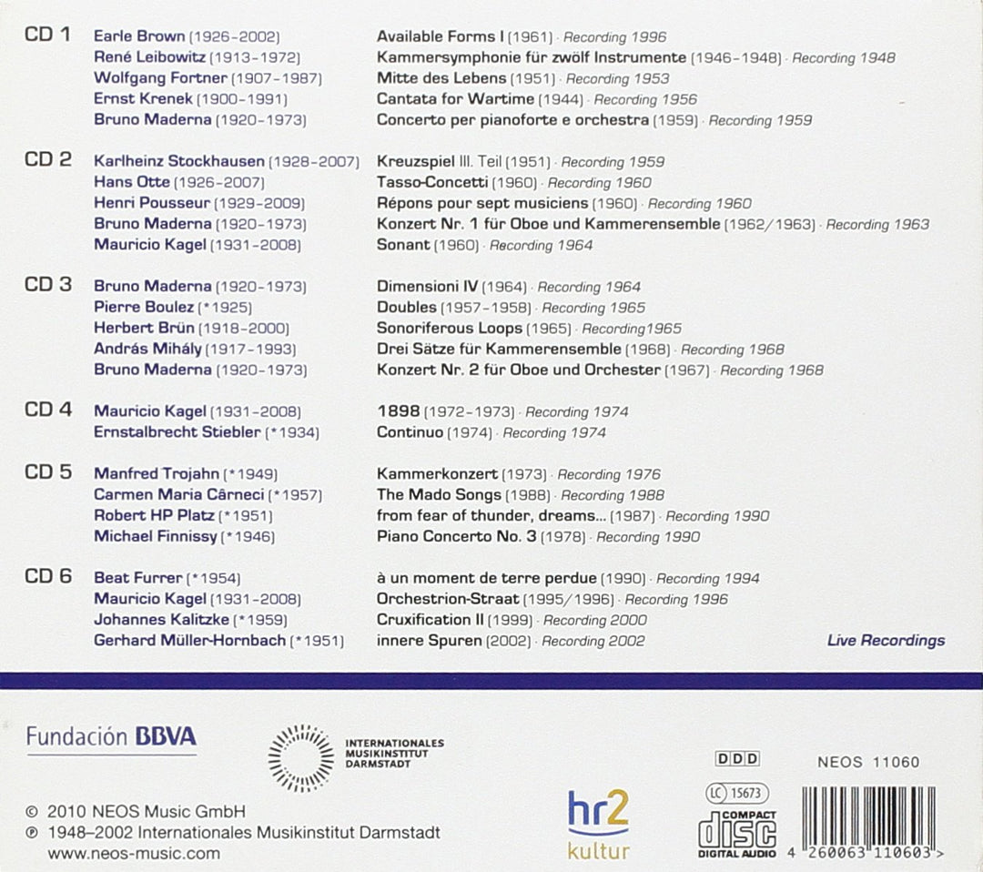 Darmstadt Aural Documents · Box 1, Audio-CD