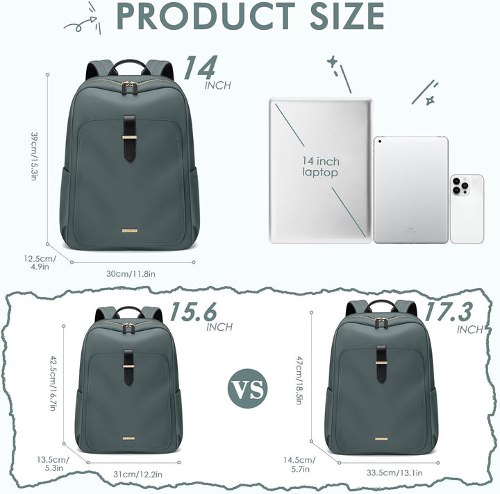 Laptop Rucksack für Damen, Lässiger Backapck für Arbeit und Business, Handtasche, Handgepäck-Reiseru