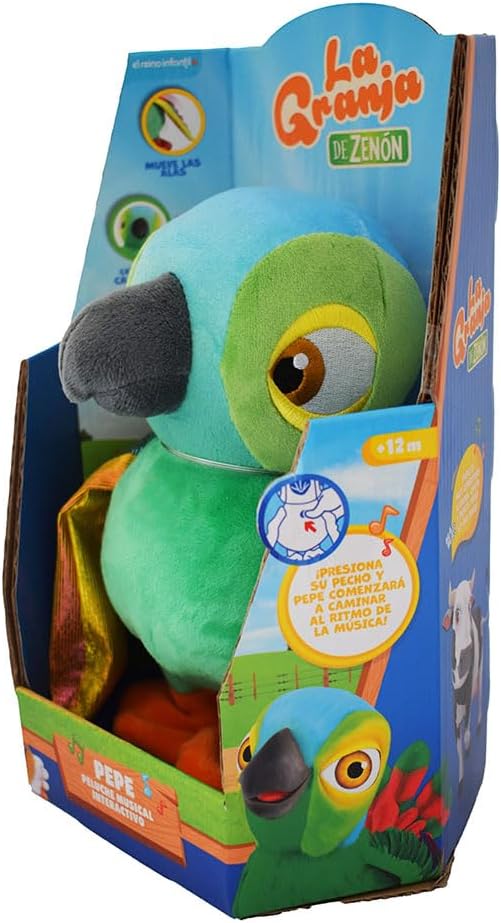 Bandai – La Farm De Zenon: Interaktives Plüschtier Lorito Pepe