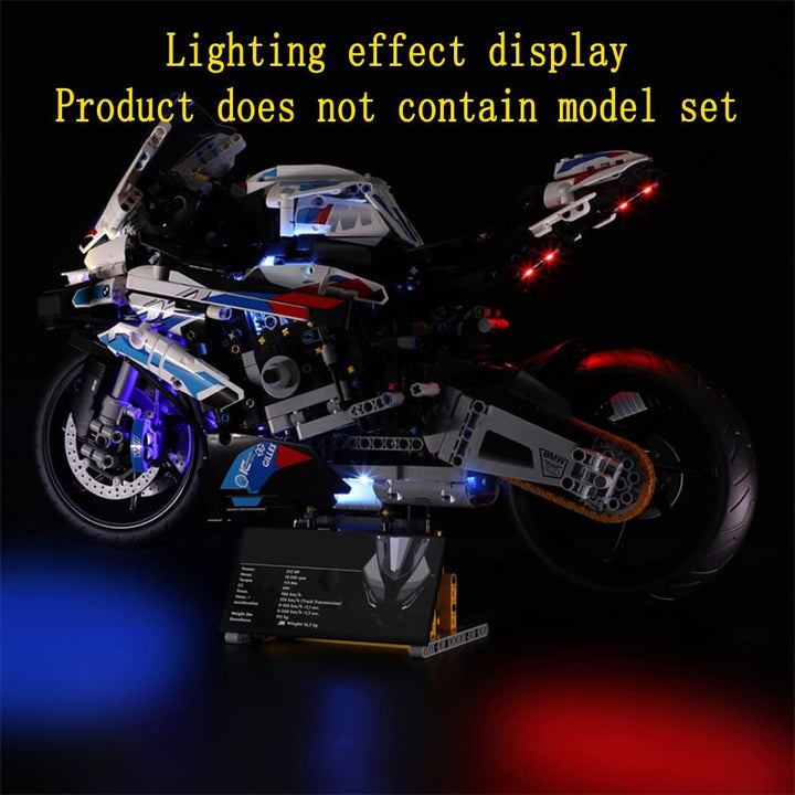 GEAMENT LED Licht-Set Kompatibel mit Lego BMW M1000RR - Beleuchtungsset für Technic 42130 Baumodell