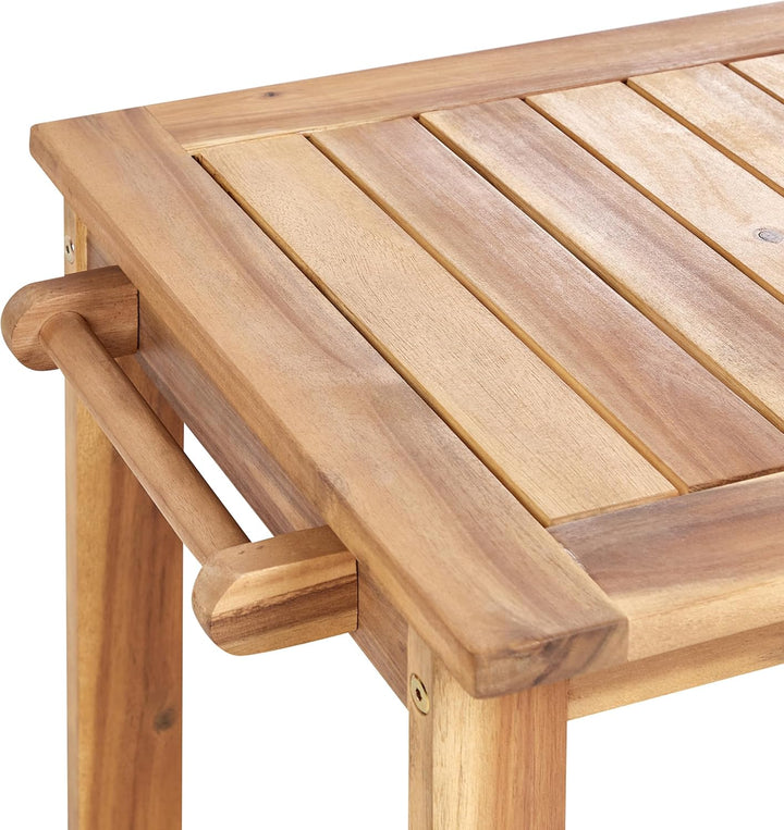 Beliani Küchenwagen 2 Etagen zertifiziertes Holz Hellbraun rollbar 3 Halter Sassari II