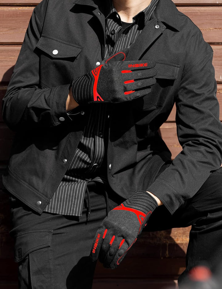 INBIKE Motorrad Handschuhe Motocross Sommer EUDE Foam Schutz Atmungsaktiv Touchscreen Motorradhandsc
