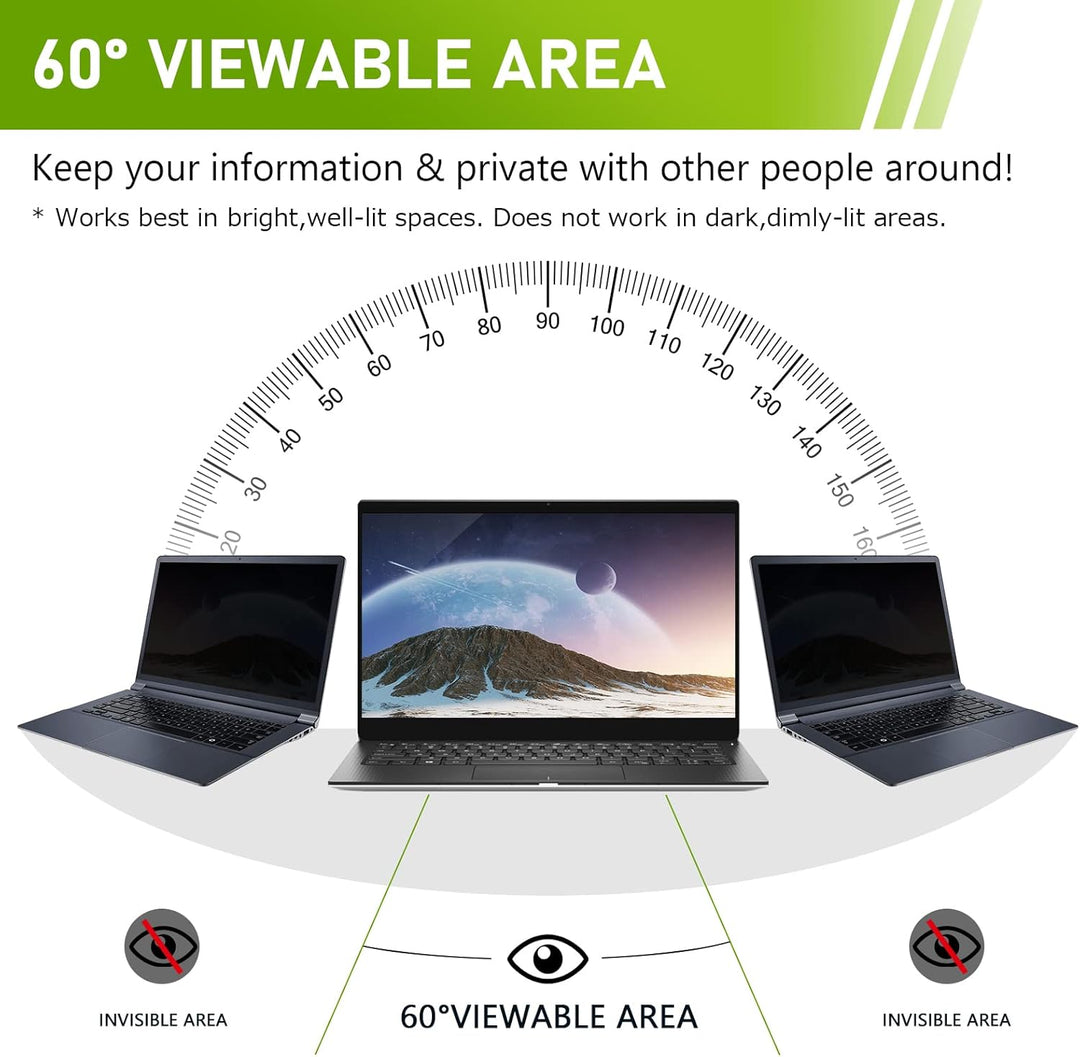 SOPPY Blickschutzfilter, 14 Zoll Laptop Blickschutzfolie, Laptop Screen Filter Datenschutz Bildschir