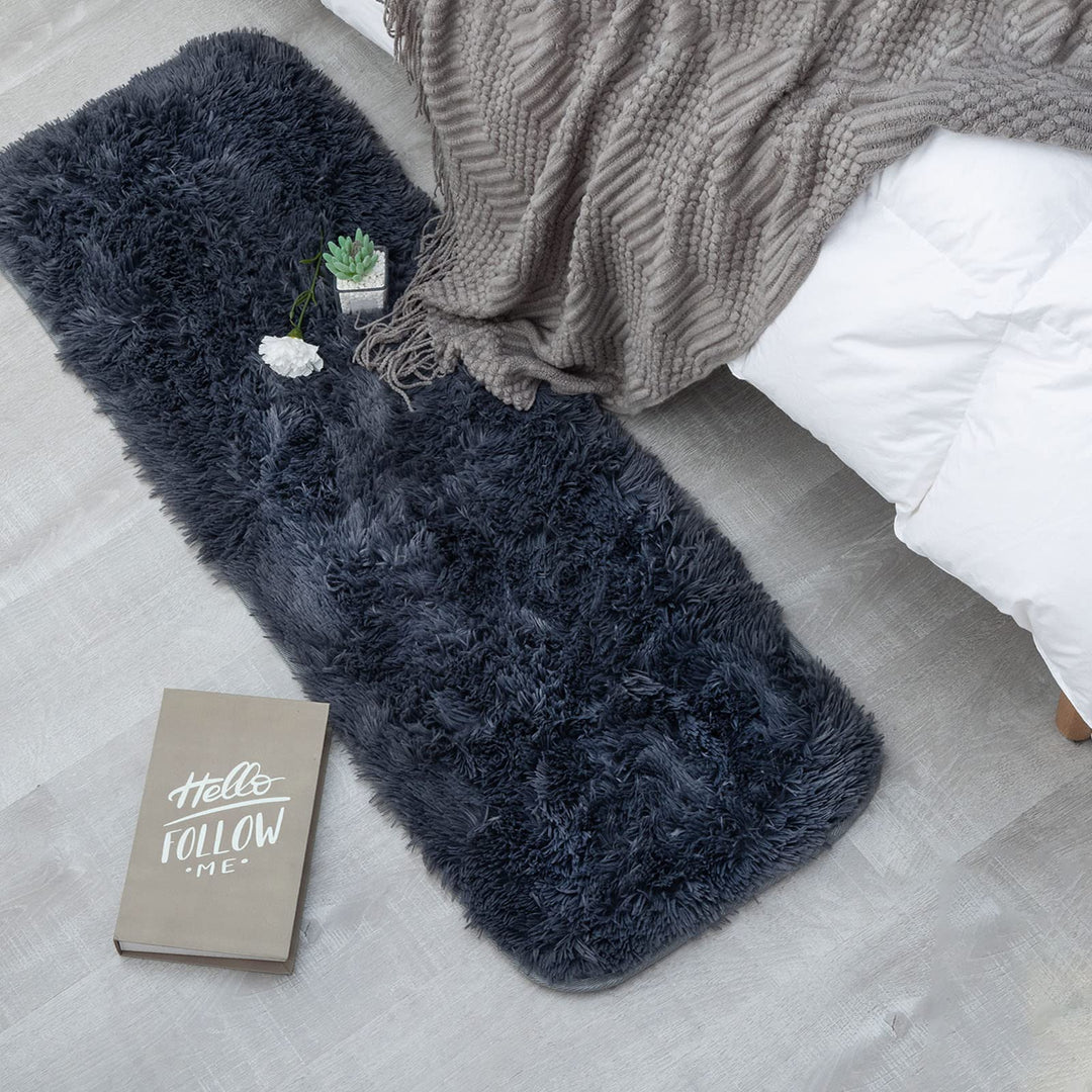 CHOSHOME Teppich Schlafzimmer Moderner Flauschiger Teppiche Anti-Rutsch Unterseite, Waschbarer Teppi