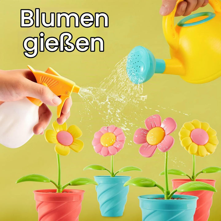 LINFUN KIDS Kinder Gartengeräte Spielzeug Sandspielzeug mit Giesskanne Schaufel Rechen, Gartenwerkze