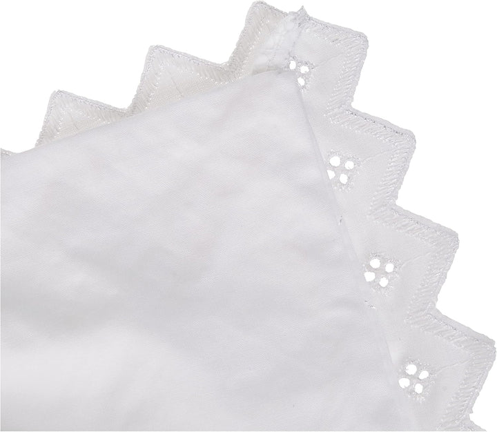 Balmoral Perkal Weiss mit Lochstickerei, 1 Paar, 75 x 50 x 0.5 cm, Weiss