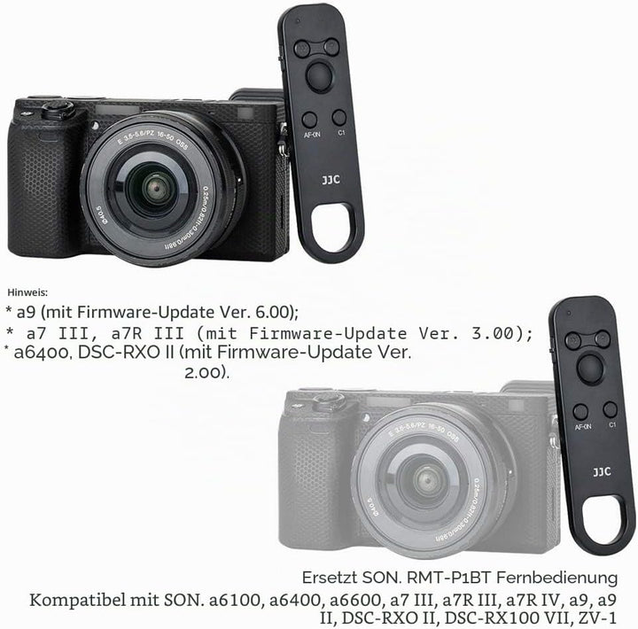 JJC RMT-P1BT Bluetooth Fernbedienung Kabelloser Fernauslöser für a7 IV III ZV-1 ZV-1F A7C II, A7C R,