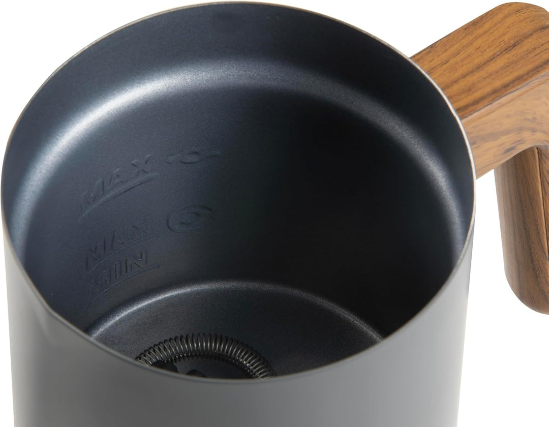 DOMO DO745MF Milchaufschäumer 'Wood You' - Mattgrau - 500 W Matte Grey, Matte Grey