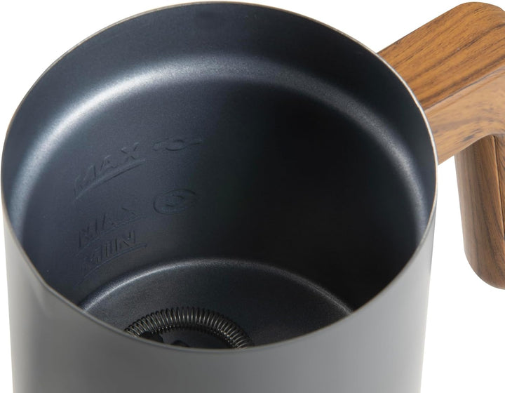 DOMO DO745MF Milchaufschäumer 'Wood You' - Mattgrau - 500 W Matte Grey, Matte Grey