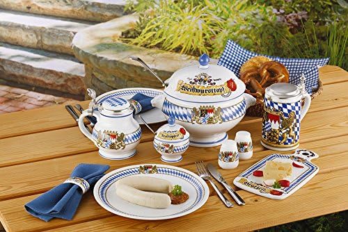 Seltmann Weiden 001.617239 Zusatzsort Bayern Bierkrug mit Deckel 0,75 L, Blau/Weiss/Beige/Rot