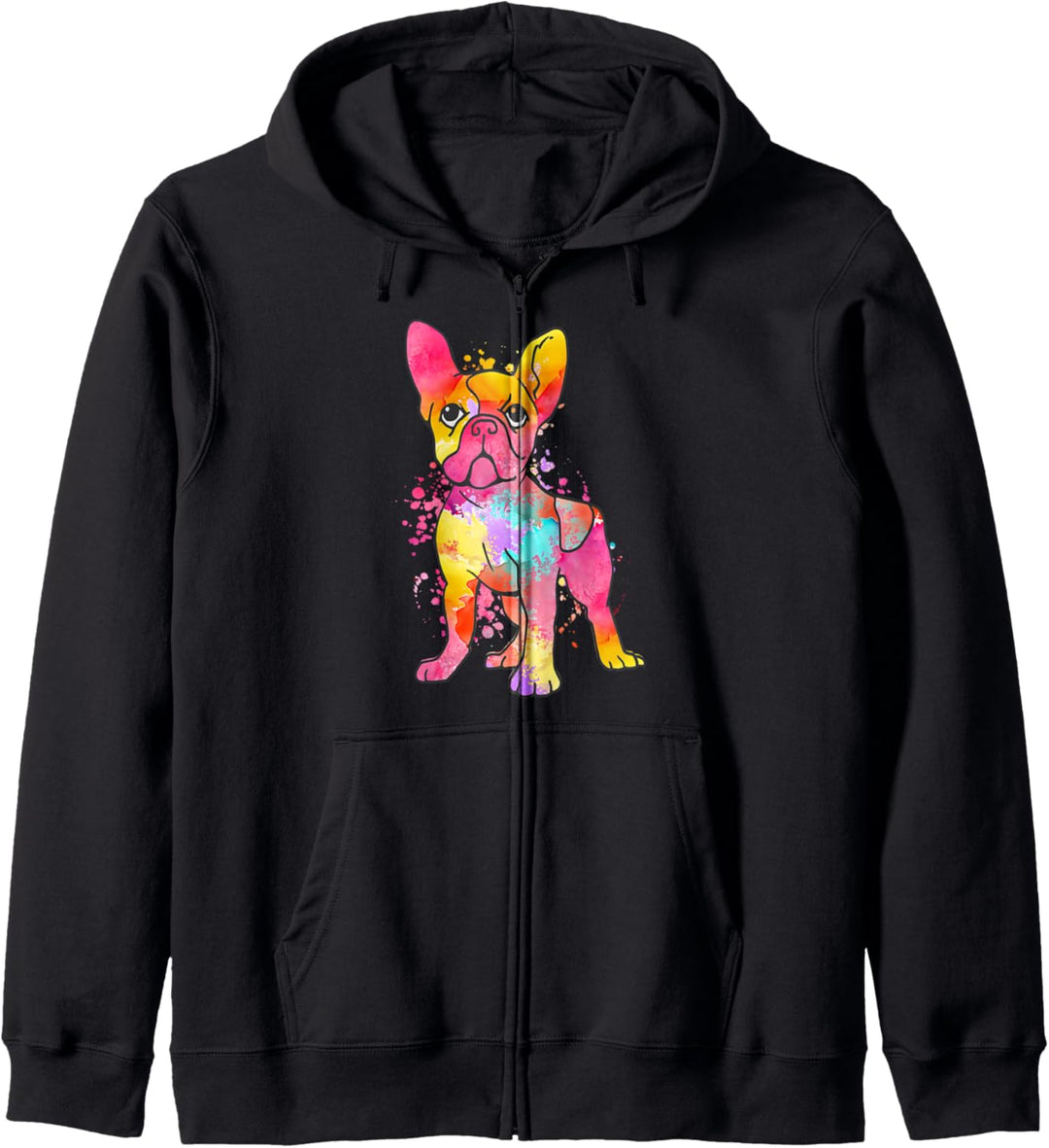 Splash Art Französische Bulldogge French Bulldog Frenchie Kapuzenjacke