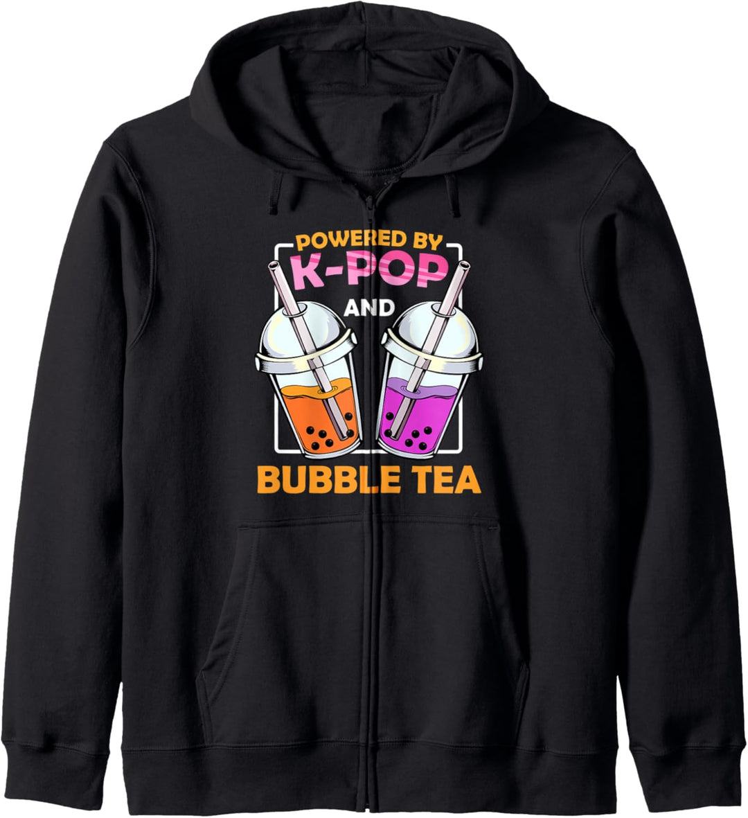 Powered By KPOP and Bubble Tea K-Drama Gayo Südkorea Boba Kapuzenjacke