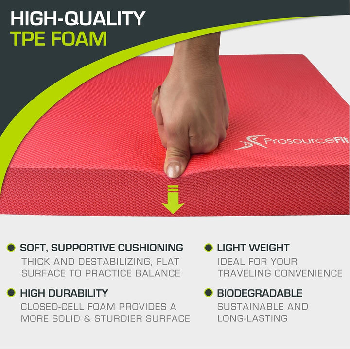 ProsourceFit Übung Balance Pad - Rutschfeste gepolsterte Schaumstoffmatte & Knieschoner für Fitness