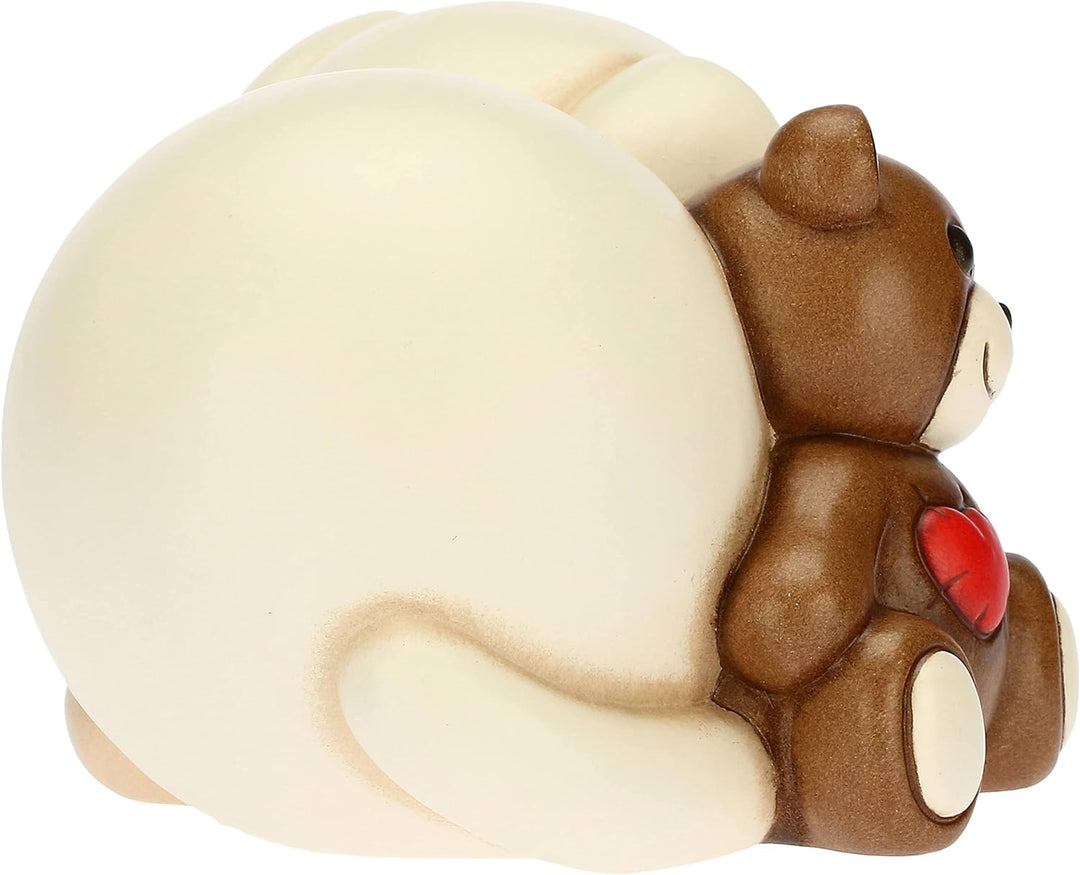 THUN - Hund mit Teddy - Wohnzimmer, Symbole, Tiere und Minianiere - Handgemalte Keramik - 9,1 x 7,6