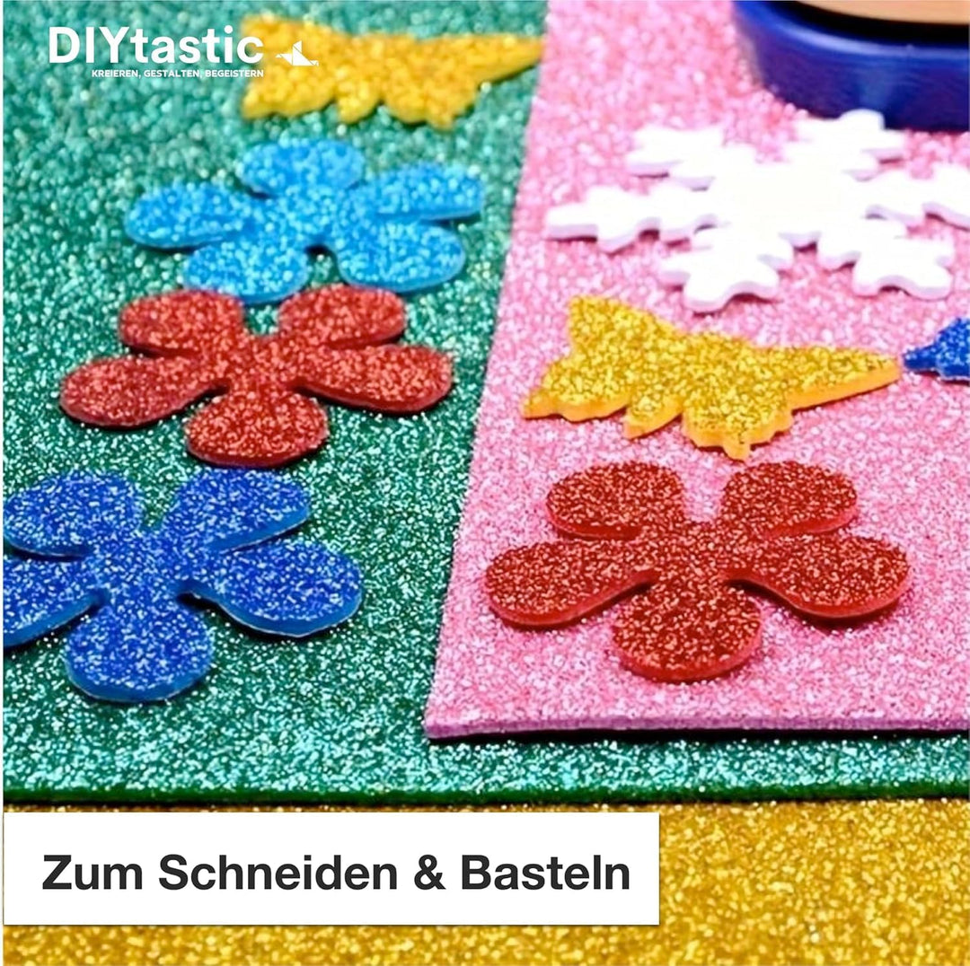 Bastelfreund® 250x Blatt - Glitzerpapier Glitterpapier 250 g/m² - A4 Kopierpapier Druckerpapier bunt