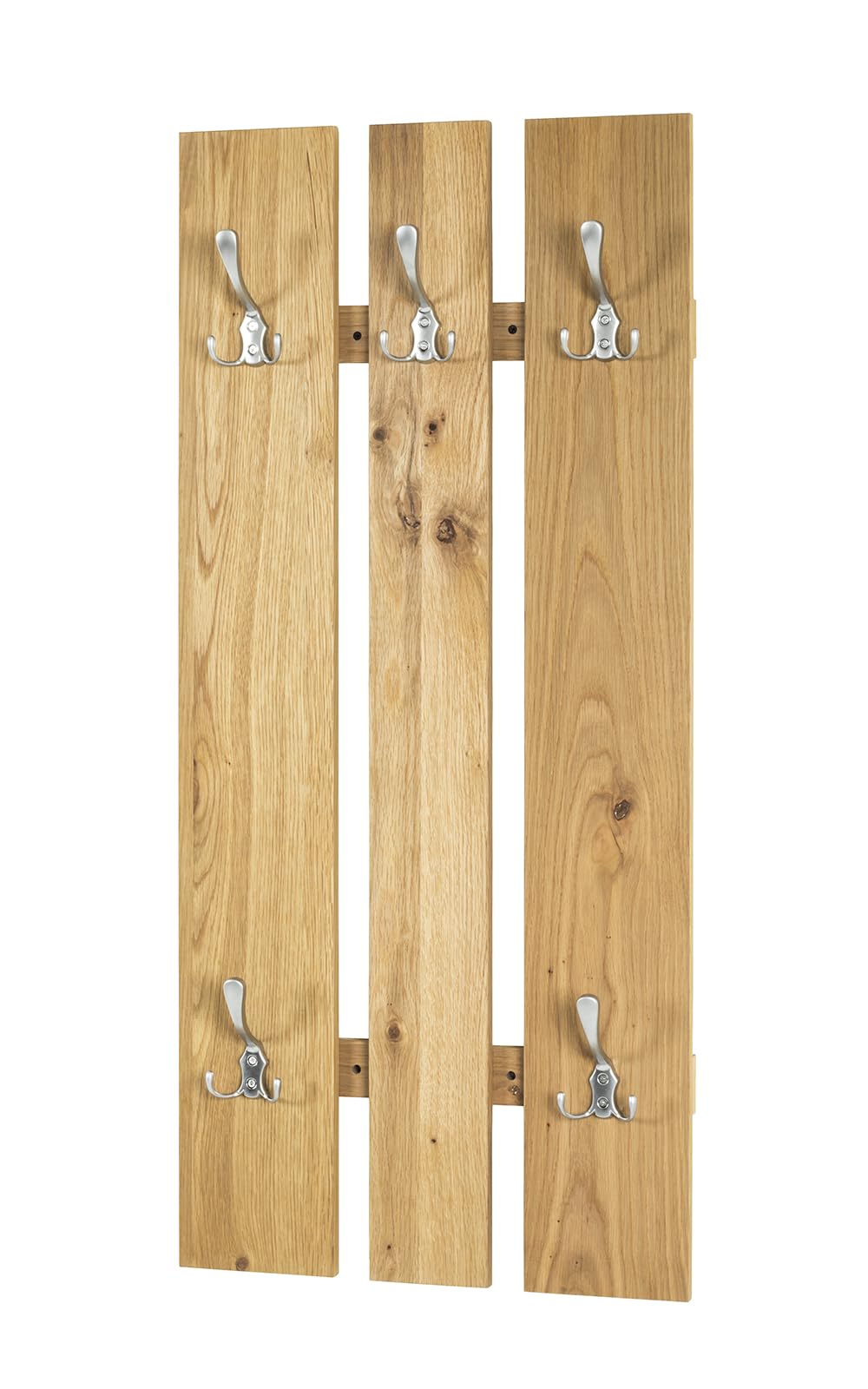 HAKU Möbel Wandgarderobe, Echtholzfurnier, eiche-edelstahloptik, B 45 x T 9 x H 100 cm 45 x 9 x 100,