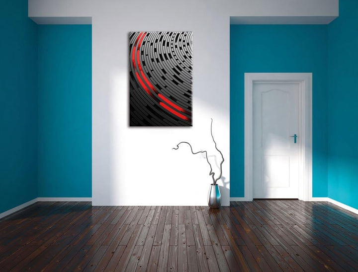 Pixxprint DJ Platte Abstrakte Kunst schwarz/weiss als Leinwandbild/Grösse: 120x80 cm/Wandbild/Kunstd