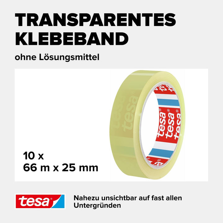 tesafilm transparent - Transparentes Klebeband mit starker Haftung - alterungsbeständig und reissfes