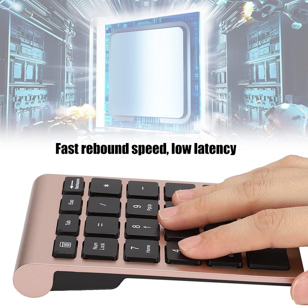 ASHATA Zehnertastatur, 22 Tasten Zehnertastatur USB 2.4G Kabellose Ergonomietastatur mit Empfänger,