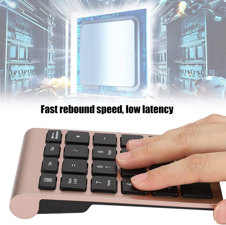 ASHATA Zehnertastatur, 22 Tasten Zehnertastatur USB 2.4G Kabellose Ergonomietastatur mit Empfänger,
