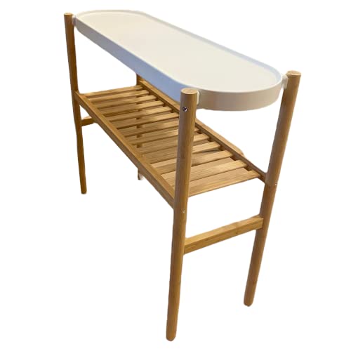 Ikea SATSUMAS Zimmer Blumenständer aus Bambus; in weiss; (70cm)