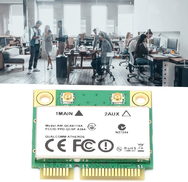 Drahtlose Netzwerkkarte, Mini PCI-E Bluetooth 4.1 Wi-Fi-Karte 2,4G-300 Mbit/s/5G-867 Mbit/s, Hochges