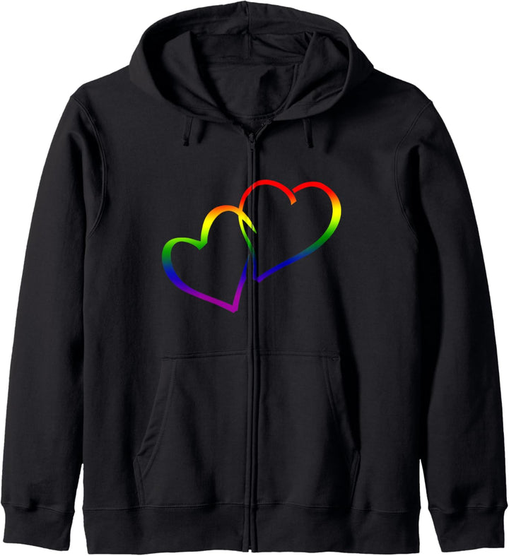 LGBTQ Lesben Homosexuell Homosexuell Pansexualität Regenbogen Herzen Kapuzenjacke