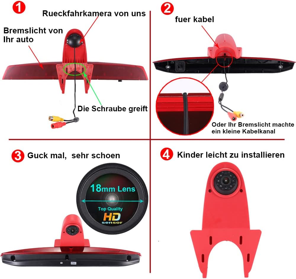 Third 3rd. Auto Top Mount Brake Bremsleuchte Kamera Bremslicht Rückfahrkamera Replacement for Merced