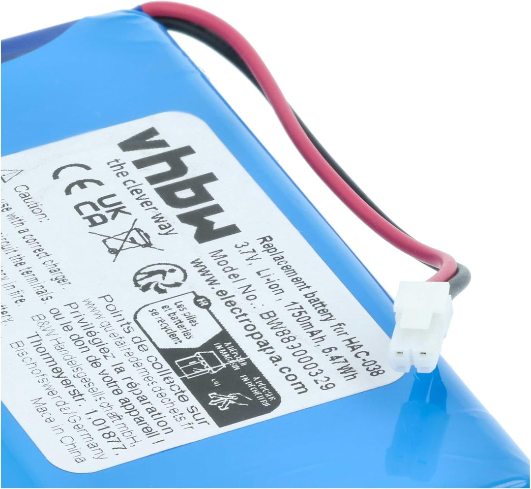 vhbw Akku Ersatz für Nintendo HAC-038 für Spielekonsole (1750 mAh, 3,7 V, Li-Ion)