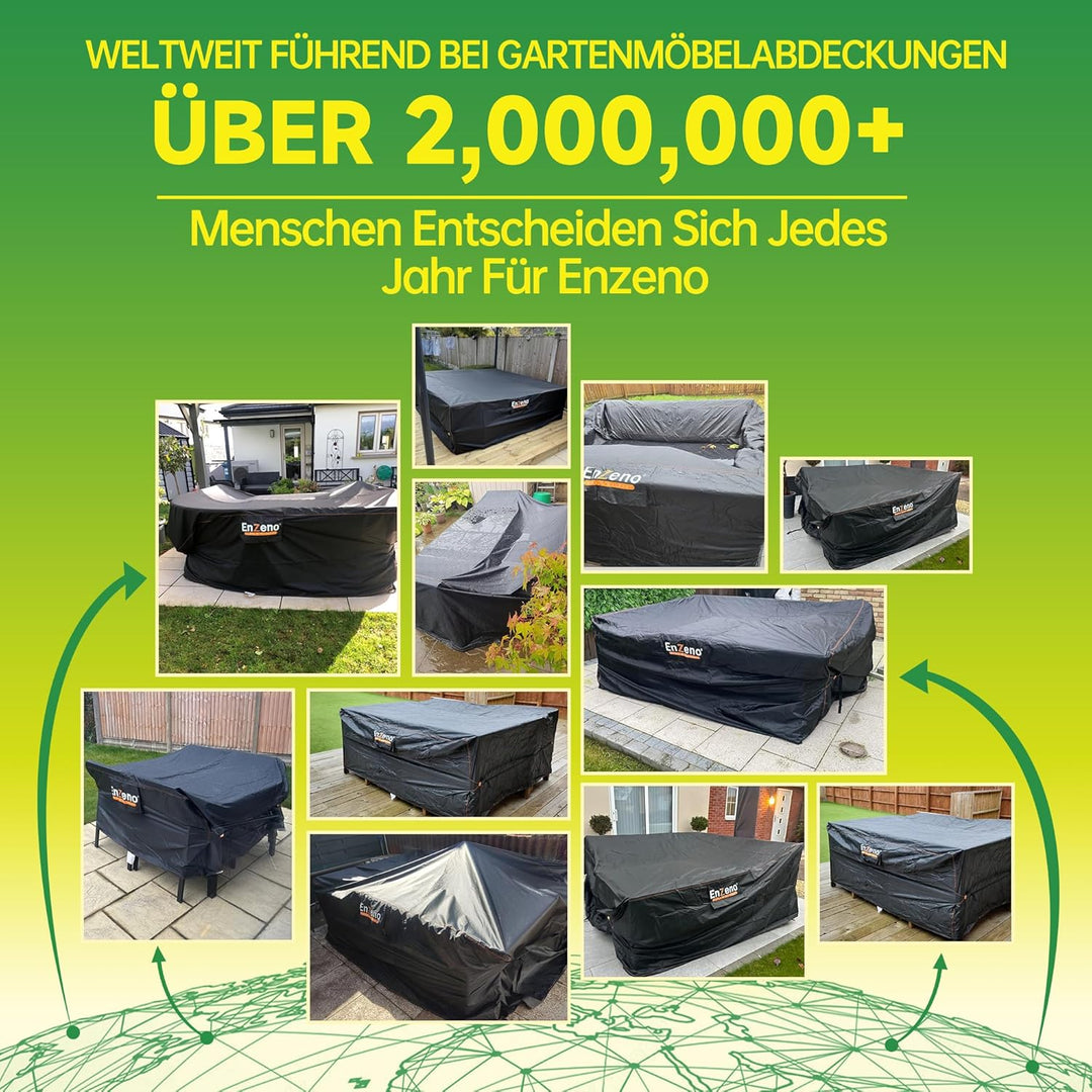 Enzeno Gartenmöbel Abdeckung Wasserdicht,Winterfest Abdeckplane Gartenmöbel,420D Oxford Schutzhülle