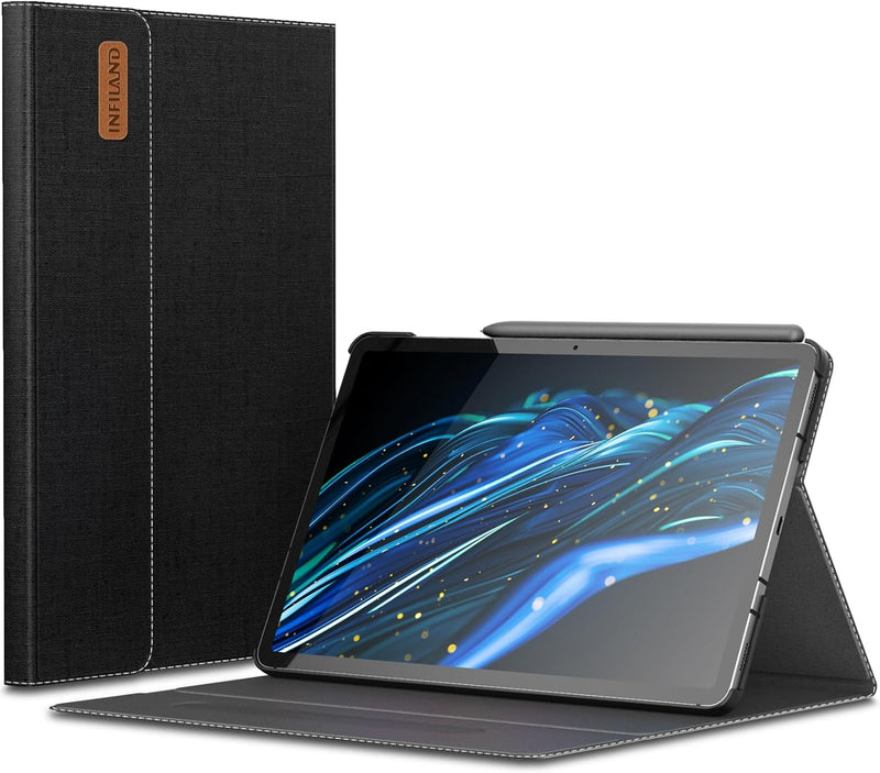 INFILAND Hülle für Samsung Galaxy Tab S9 FE/S9 2023 mit S Pen Halter, Ultra Dünn Multi-Winkel Stände