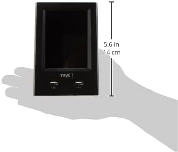 TFA Dostmann Charge-IT digitaler Funk-Wecker, 60.2537.01, mit USB-Ladefunktion, Raumklima, mit Kurzs