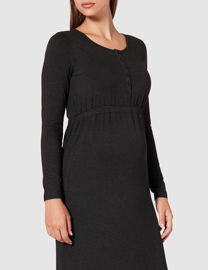 ESPRIT Maternity Damen Dress Ls Kleid 36 Anthracite Melange - 005, 36 Anthracite Melange - 005