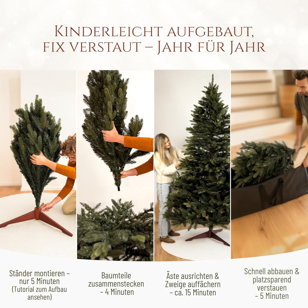 Premium Weihnachtsbaum künstlich 250cm -TESTSIEGER - Naturgetreu, dichte Zweige, Künstlicher Weihnac