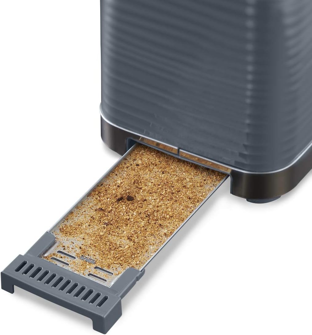 Russell Hobbs Toaster [für 2 Scheiben] Inspire Grau mit hochwertiger Hochglanz-Struktur (extra breit