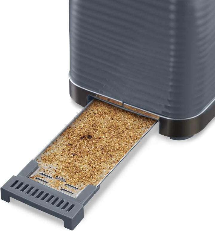 Russell Hobbs Toaster [für 2 Scheiben] Inspire Grau mit hochwertiger Hochglanz-Struktur (extra breit