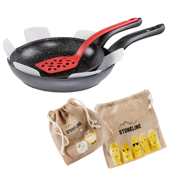 STONELINE Made in Germany Pfannenset Magnetgriff 6 teilig, 24/28 cm, Antihaft beschichtete Pfanne mi