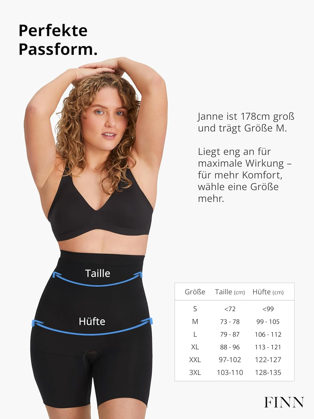 FINN Shapewear Bauchweg Unterhose Damen ohne Nähte - Stark Formende Body-Shaper Kompressions-Shorts