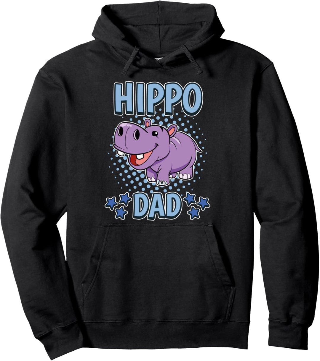 Herren Hippo Dad Papa Vatertag Nilpferd Pullover Hoodie