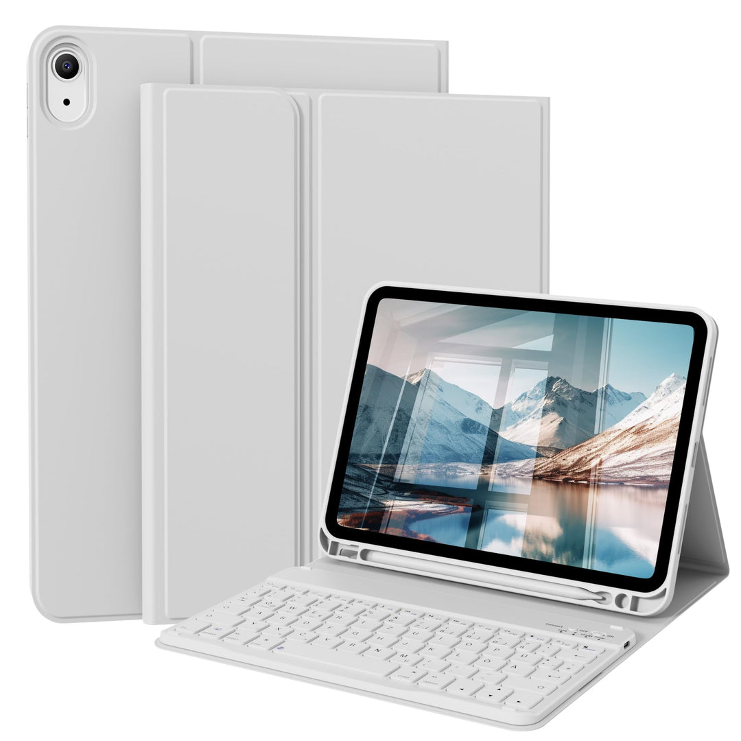 Hülle mit Tastatur für iPad A16 11. Generation 2025, für iPad 10. Generation 2022 10,9 Zoll, Bluetoo