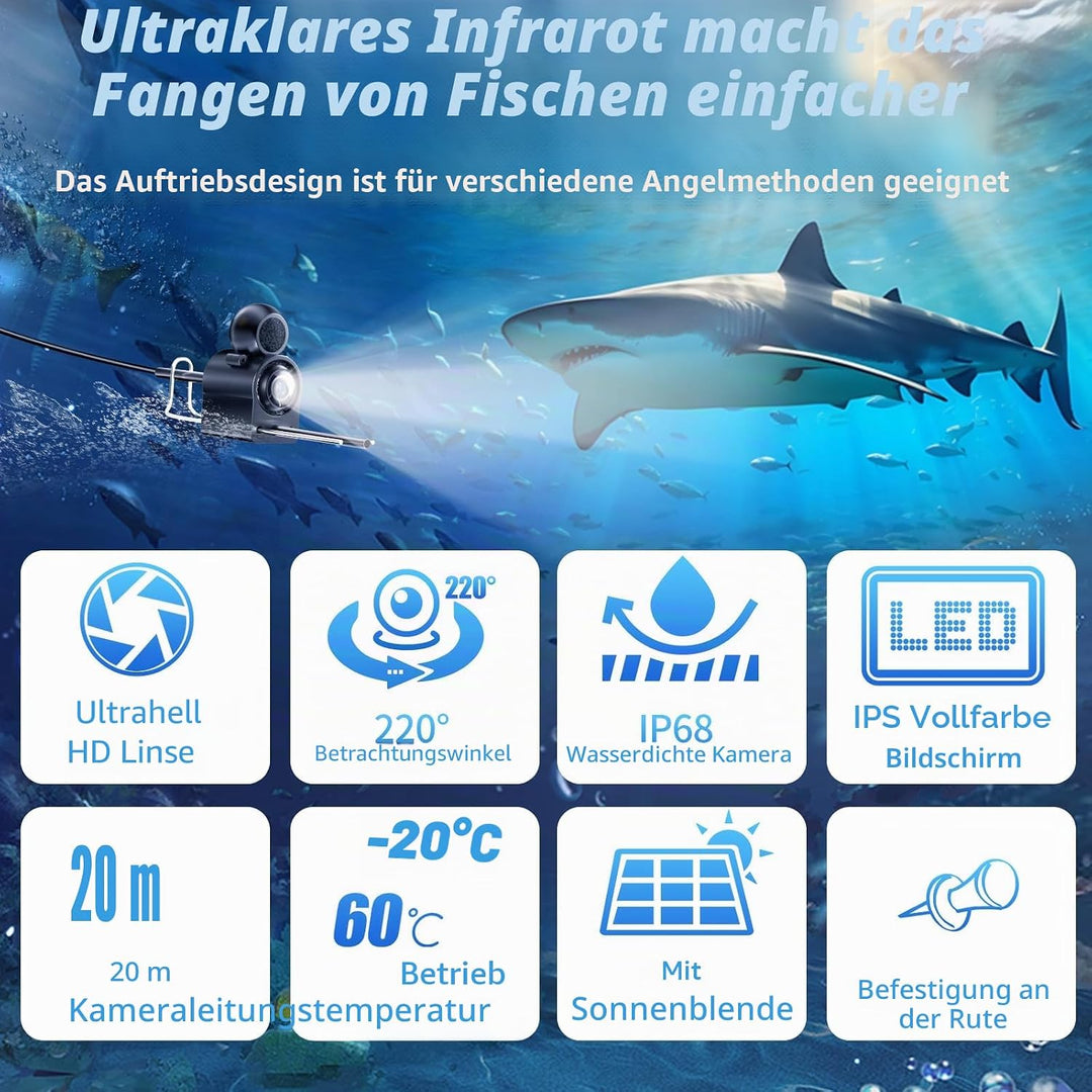 3T6B Fishfinder, Unterwasserkamera Angeln mit wasserdichtes Objektiv, Host IP65 wasserdicht, Weitwin
