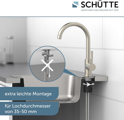 SCHÜTTE 79126 Küchenarmatur CORNWALL, 360 Grad schwenkbarer Wasserhahn Küche, Mischbatterie für die